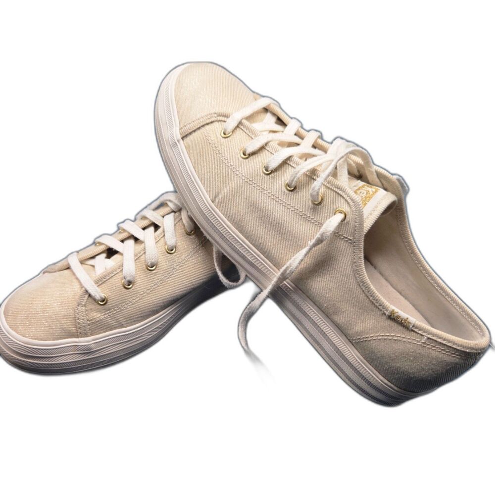 Keds Gold Metallic Canvas Sneakers